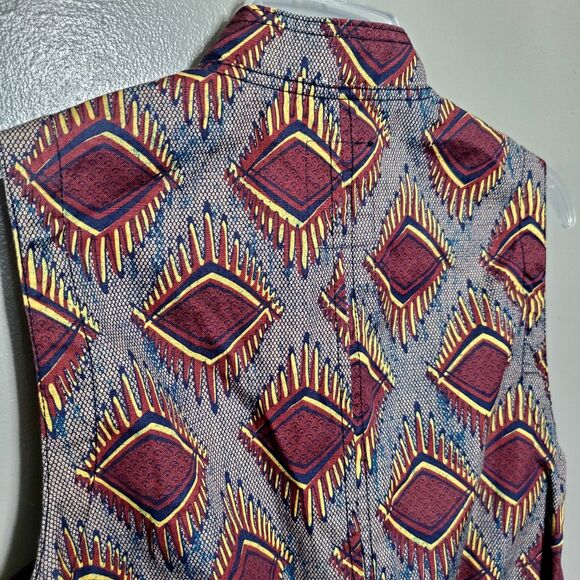 Anthropologie Elevenses Geo Safari Vest Women Size Small Utility Pockets Belt - Picture 8 of 12